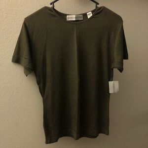 Dark Green Olive Shirt Petite Small PS = US 6-8